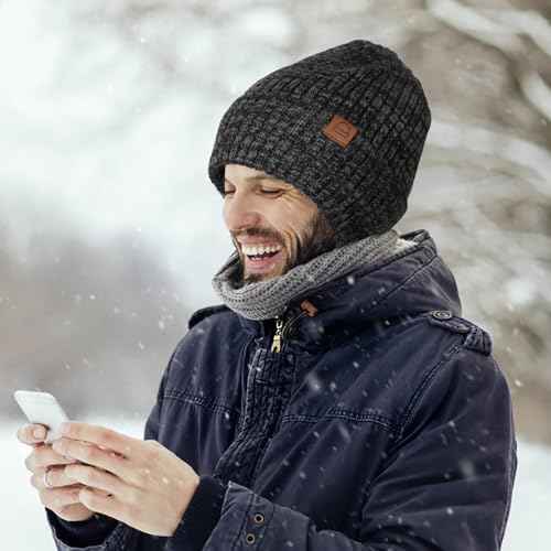 Fashion Knit Beanies Hats, Men Women Warm Beanie for Winter, Fleece Lined Beanie, Thermal Thick Snow Skull Cap