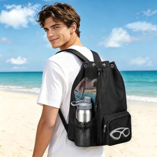 Mesh Swim Bag with Wet-Dry Separation for Pool and Beach
