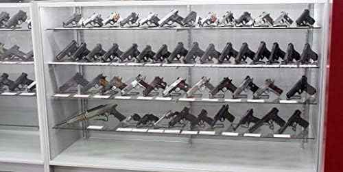 .22 Caliber Handgun Display Stand - Free Standing & Glass Shelf Options for Gun Storage