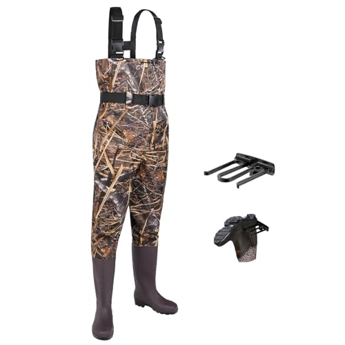 Fishing Waders for Men, 2-Ply Nylon/PVC Waterproof Women Chest Wader with Boots, Bootfoot Hunting Waders