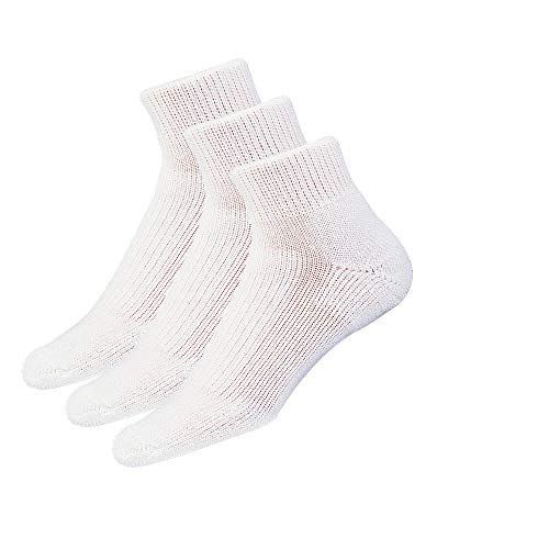 Thorlos Walking Mini Crew Socks - Moderate Cushion, Large White 3-Pair Pack