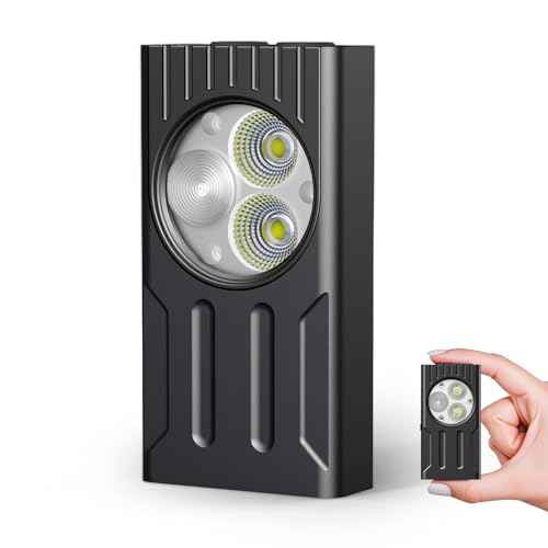 Mini Flashlight with Magnet, 1000 Lumens EDC Flashlight 8 Modes Rechargeable UV Flashlights Last for 80 Hours, IPX6 Waterproof High Brightness for Outdoor Adventure Camping Hiking, Black