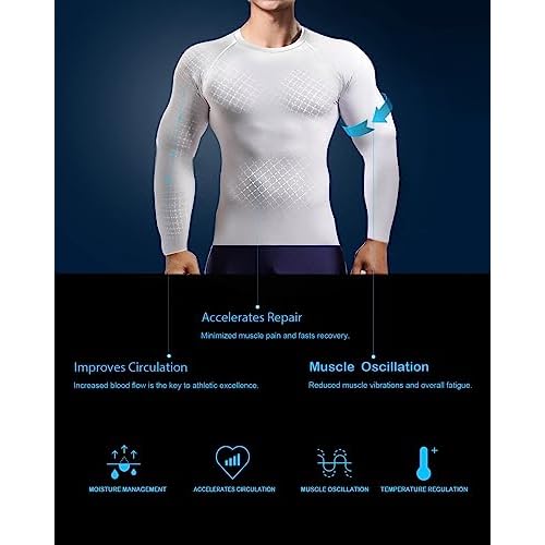 HOPLYNN 4/5 Pack Workout Compression Shirts Men Long/Short Sleeve Rash Guard Athletic Undershirt Gear T Shirt for Sports