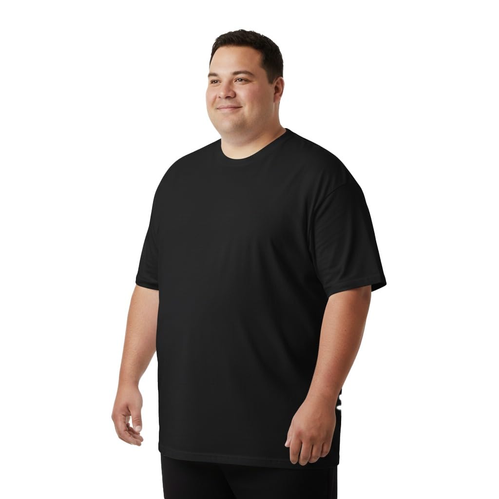 Smart Wear Round Neck T-Shirt 5XL Black