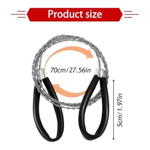 Stainless Steel Cable Saw, 4 PCS Mini Camping Saws Emergency Hand Pocket Survival String Rope Wire Saws Metal PVC Cable Cutting Saw for Home Hiking Hunting Camping, 27.56 Inch