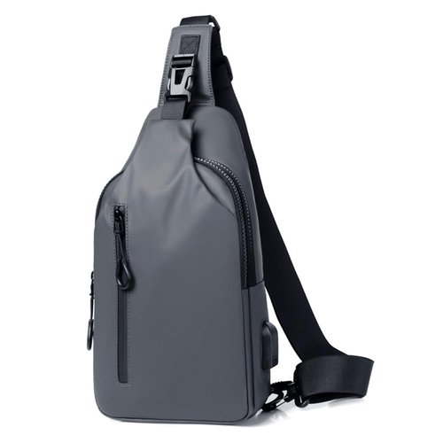 NEWSEE Lightweight Sling Bag Waterproof Crossbody Sling Backpack Small Chest Shoulder Backpack for Men Women(gray)