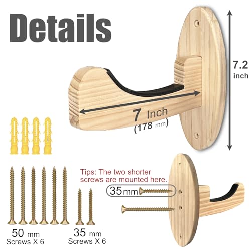 Surfboard Wall Mount Racks, Also for Skateboards/Snowboards/Skiing Boards/Bicycle Wheels/Field Hockey Sticks/Bicycles Hangers Paddle Storage Display Stand Indoor