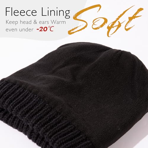 TOP-EX PolarWool¢â 100% Merino Wool Winter Slouchy Beanie for Women with Faux Fur Pom - Satin or Fleece Lined for Cold Weather
