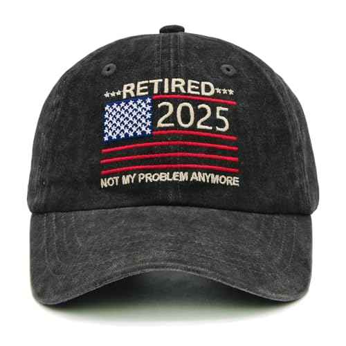 Retirement Hats 2025, Retirement Gifts for Women Men, Embroidered Retired 2025 Not My Problems Anymore Baseball Cap