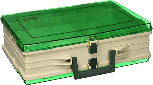 Double Side Tackle Box with 19 Compartments Sandstone and Green