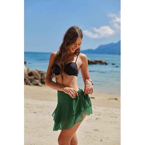AI'MAGE Sarong Wraps for Women Swimsuit Coverup Sheer Beach Bathing Suit Chiffon Cover Up Skirt for Swimwear S-3XL