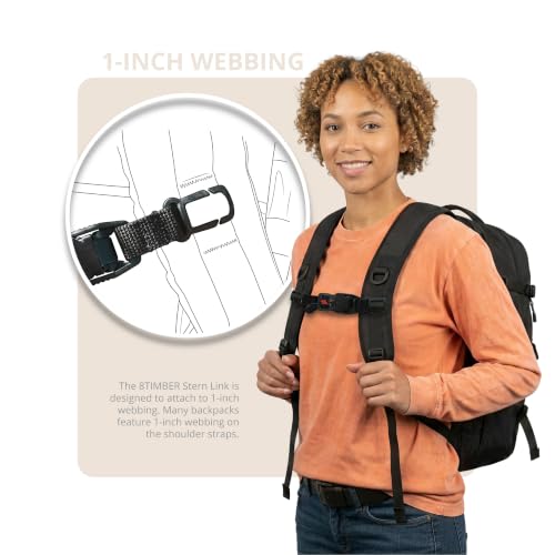 Black Magnetic Quick-Release Sternum Strap for Backpack with FIDLOCK Link - 8TIMBER