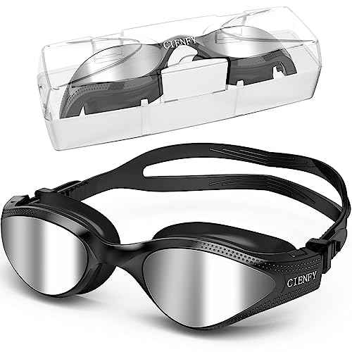 Unisex-Adult Swim Goggles, Polarized Goggles Swimming Men Women, Anti-fog Leak-proof Clear Vision Underwater