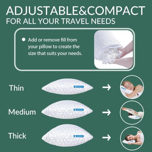 QUTOOL Cooling Camping Pillow with Support & Adjustable Loft - White (Variation of THIS listing)