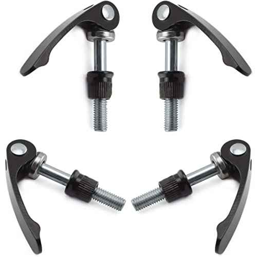 Bike Seat Post Clamp Quick Release Pin M8 (7.5mm) x 65mm High-strength Aluminum Alloy Bicycle Seatpost Binder Bolt, 4PCS Black