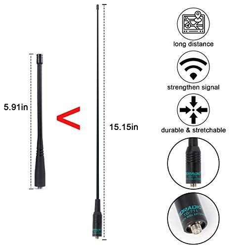 TIDRADIO TD-771 GMRS Radio Antenna 2 Pack?15.15 Inch SMA Female 462-468MHz, Compatible with TD-H8/TD-H3/H3 Plus/GM-5RH/UV-5G Plus/GM-15 Pro/UV-9G/GM21 Walkie Talkies