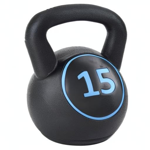 Fitvids Wide Grip Kettlebell Exercise Fitness Weight Set, Includes 5 lbs, 10 lbs, 15 lbs