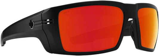 Spy Rebar ANSI Sunglasses Matte Black with Happy Bronze Red Spectra Mirror Lens 62mm