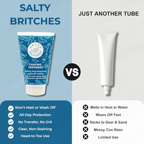 Salty Britches Waterproof Anti Chafing Ointment, Chafing Gel, Half Marathon Essentials, Anti-Chafe, Military Gear Essential, Running Essentials, Gifts for Runners - Rose Scented - 1pk