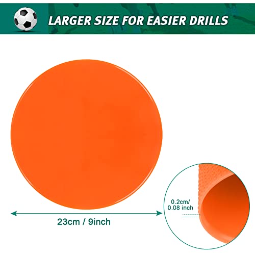 Orange 12 Pcs 9-Inch Non-Slip Gym Floor Spot Markers for Sports & Training