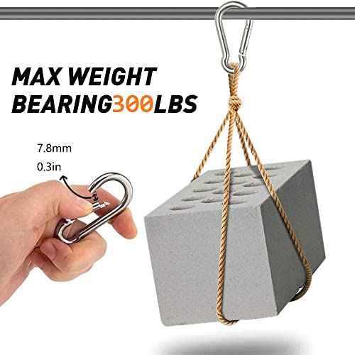 Large Spring Snap Hook Carabiner, 304 Stainless Steel Heavy Duty Carabiners Clip, Stainless Steel Spring Snaps Hooks Carabiners Outdoor