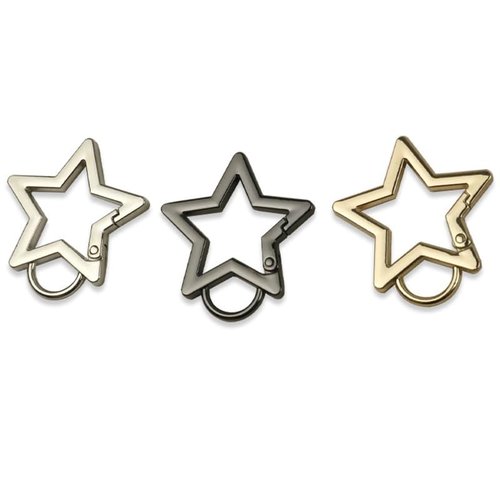 Gun Black Star Shaped Stainless Steel Keychain Clip Carabiner Snap Hook Holder Star Carabiner Hook Clip Key Holder Carabiner Clip for Keys and Wallet with Key Chain Rings,Accessory,Keychain Carabiner