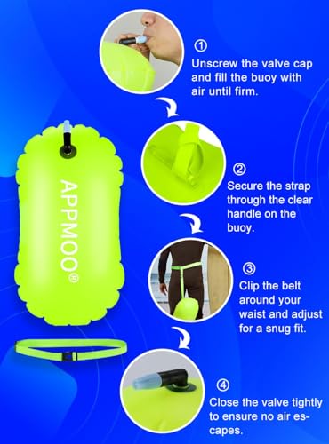 Open Water Swim Buoy with Waterproof Phone Pouch - Safety Float for Swimmers