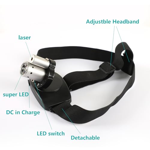 2025 New Rechargeable LED Laser Headlamp Physical Therapy Headlamp High Lumens- Lightweight Enhance Professional Physical Therapy with Adjustable Angles Headband Comfortable and Easy to Adjust