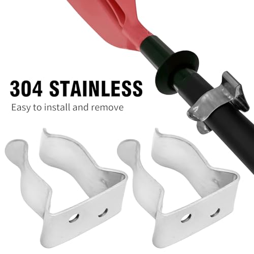 Small Stainless Steel Boat Hook Spring Clamp Holder - Silver, 4 Pack