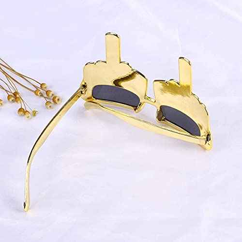 Party Sunglasses with Finger Novelty Funny Eyeglasses for Halloween Masquerade Party Props Golden