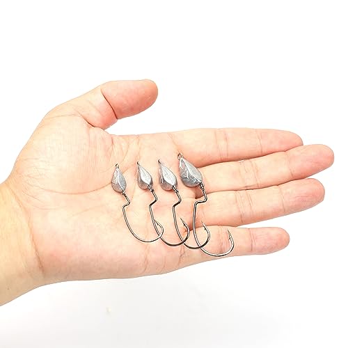 Assorted 15 Pack Weighted Texas Rig Hooks for Bass & Freshwater Fishing