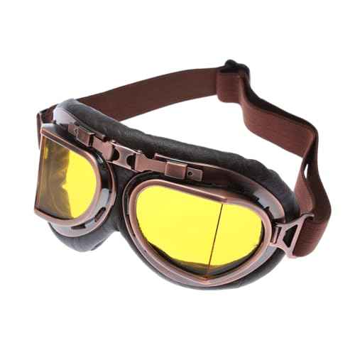MUXSAM Vintage Motorcycle Goggles ATV Motocross Dirt Bike Racing Riding Off Road Glasses Eyewear Adults Men Women (Yellow)