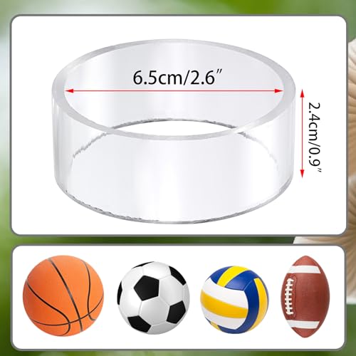 Hipiwe 2.6 Inch Clear Plastic Soccer Ball Display Stands - Pack of 6
