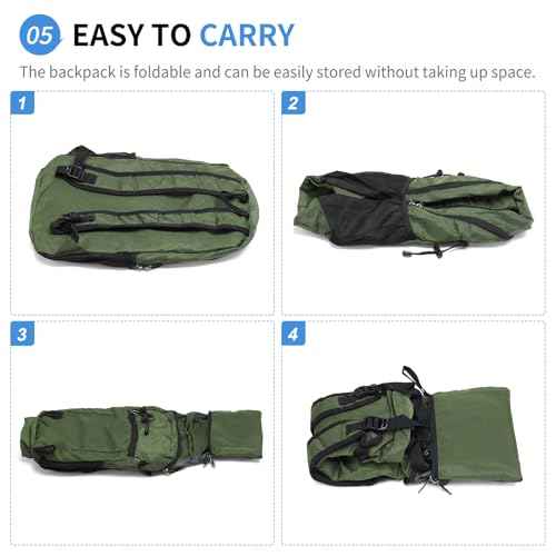 Hiking Daypack Packable, Camping Backpack Water Resistant Lightweight Polyester for Men Women Travel Outdoor