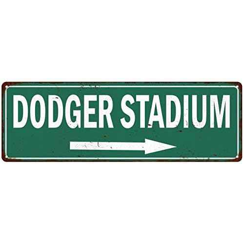 Dodger Stadium Sign Baseball Decoration Vintage Ballpark Decor Tin Signs Wall Art Plaque Sports Gift 6 x 18 High Gloss Metal 206180073025