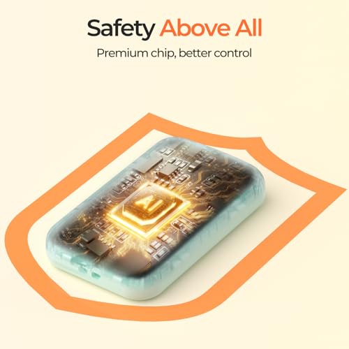 AI Hand Warmers Rechargeable, Reusable Portable Electric Hand Warmer, Fast Intelligent Heating in 1 Second, Gifts for Christmas, Outdoor, Golf, Hunting, Camping Accessories Cyan 2Pack