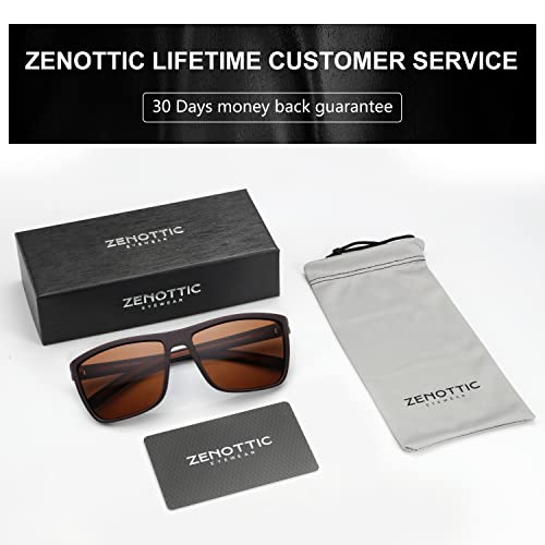 Brown Polarized Sunglasses for Men - Light TR90 Frame UV400 Square Sun Glasses C01