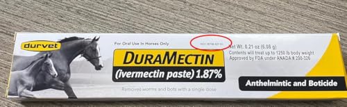 Horse Dewormer Paste 1.87% Ivermectin - Pack of 2, 0.21 oz Each