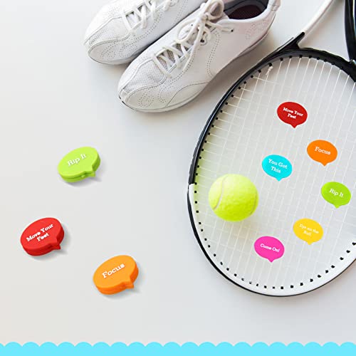 24 Pcs Tennis Vibration Dampeners with Colorful Speech Bubble Design - Compatible with Rackets