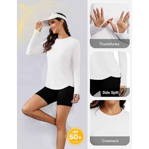 PINSPARK Women Sun Shirt Long Sleeve Quick Dry Hiking Shirts with Thumbholes UPF 50+ Workout Tops for Outdoor Running