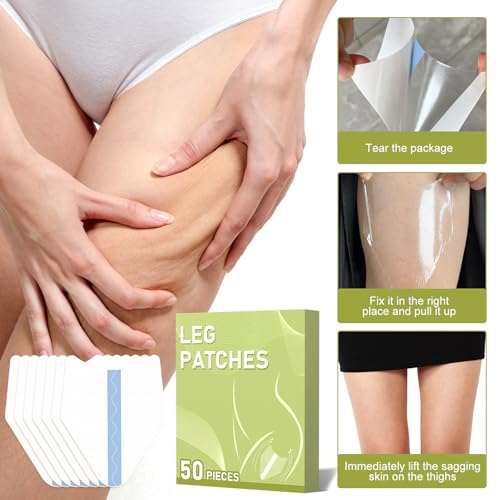 50PCS Thigh Lift Tape - Lift and Glow Patches Legs Invisible Waterproof Adhesive Body Tape, Anti Friction Invisible Patchs for Daily Use