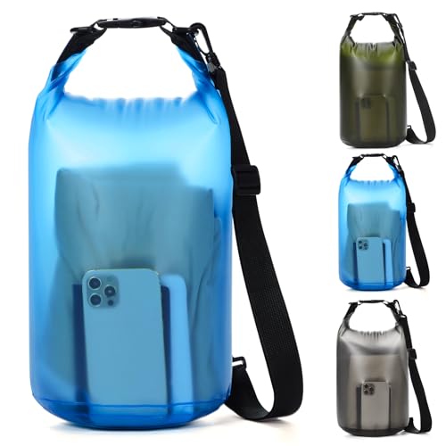 Waterproof Dry Bag for Kayaking 5L/10L with Blue Variation - Roll Top Waterproof Storage for Swimming Camping Boating