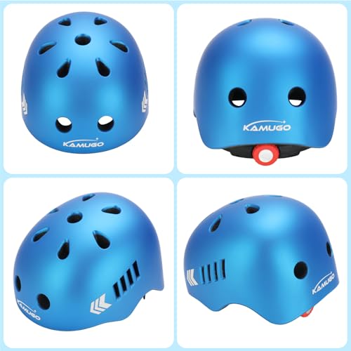 Blue Kids Bike Helmet Set for Ages 2-8 with Protective Gear - Toddler Safety Helmet
