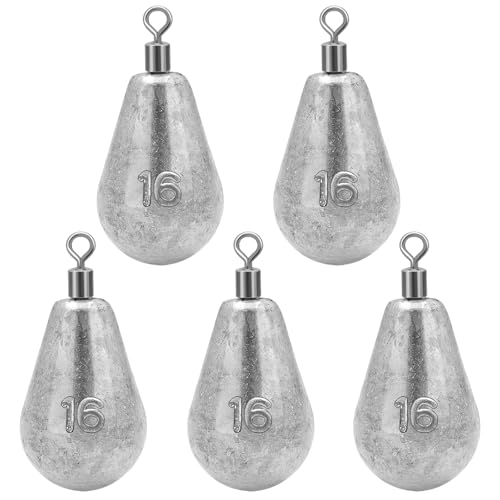 2oz Drop Shot Fishing Sinkers - 5pcs Swivel Bell Lead Weights