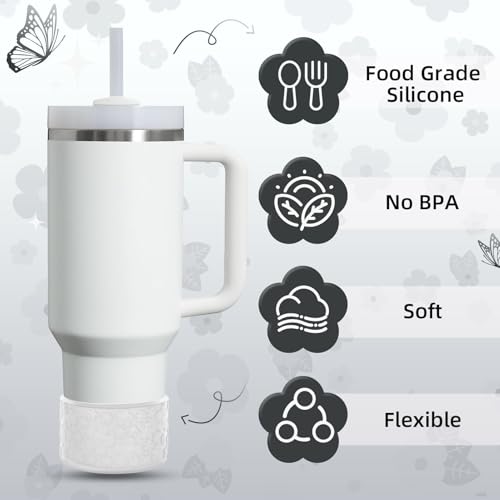 Transparent Flower Gradient Silicone Boot for Stanley 40/30oz Tumbler