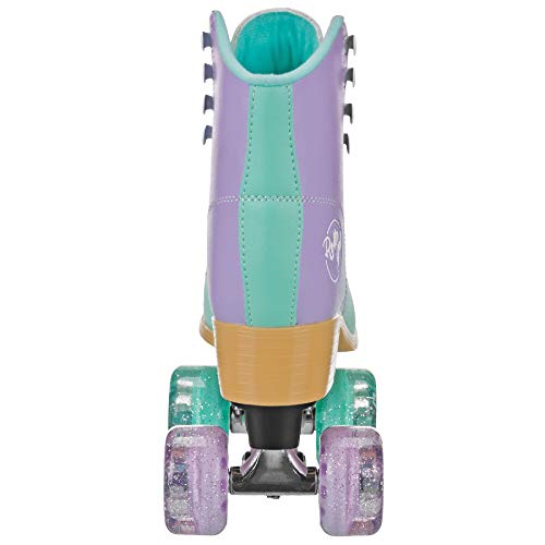 Colorful Freestyle Roller Skates for Women Men - Mint & Purple, Size 9