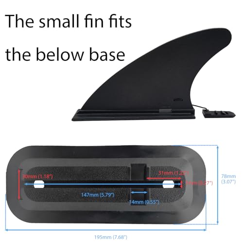 Paddle Board Fins Replacement Set of 3 9 Inch Center & 5 Inch Side Fins - 1.18 Inch Side Fins