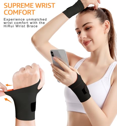 HiRui Ultra-Thin Elastic Wrist Brace Pack of 2 - Support & Pain Relief