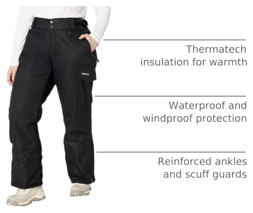 Women's Insulated Snow Sports Cargo Pants - Medium / 31" Inseam, Black