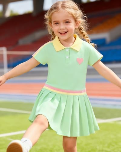 Toddler Girls Dress Summer Polo Casual Dress 2-3T Green Variation